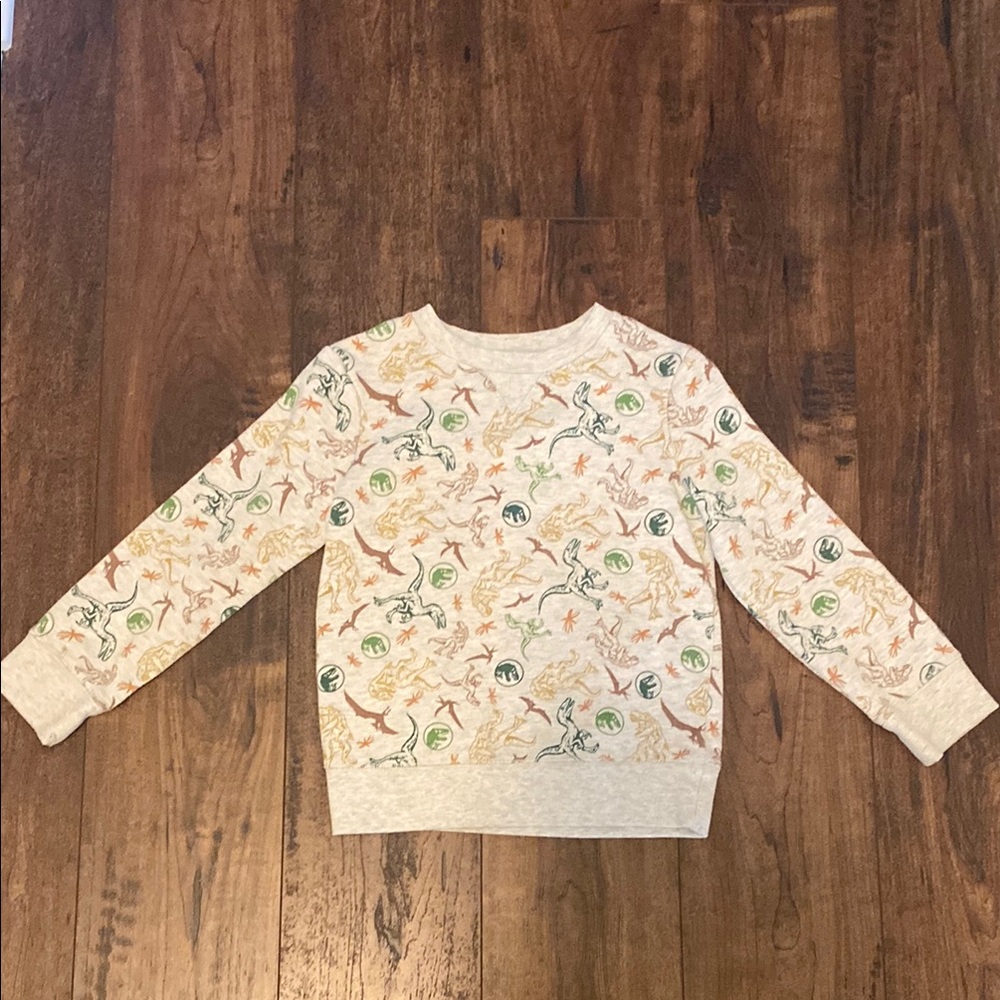 Jumping Beans Dinosaur Print Sweatshirt - Cream, Green, Orange